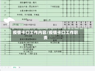 疫情卡口工作内容/疫情卡口工作职责