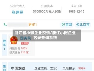 浙江省小微企业疫情/浙江小微企业名录查询系统