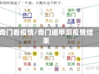 奇门看疫情/奇门遁甲测疫情结束