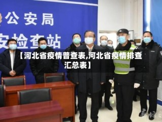 【河北省疫情普查表,河北省疫情排查汇总表】