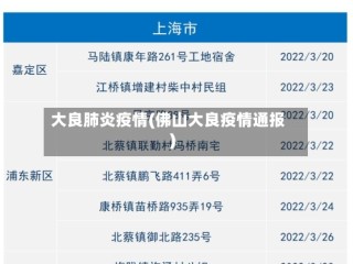 大良肺炎疫情(佛山大良疫情通报)