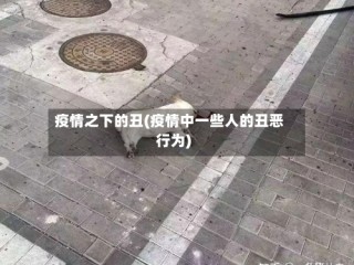 疫情之下的丑(疫情中一些人的丑恶行为)