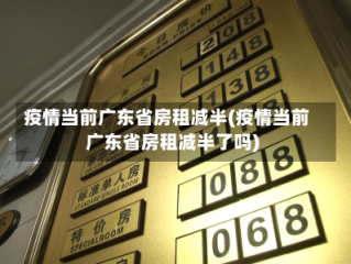 疫情当前广东省房租减半(疫情当前广东省房租减半了吗)