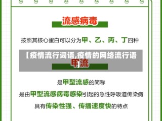 【疫情流行词语,疫情的网络流行语】