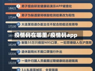 疫情码在哪里/疫情码app