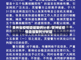 贵州省疫情造谣案例分析/贵州省疫情造谣案例分析题