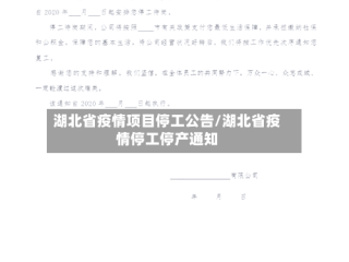 湖北省疫情项目停工公告/湖北省疫情停工停产通知