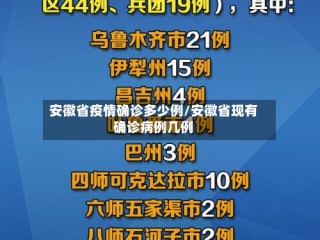 安徽省疫情确诊多少例/安徽省现有确诊病例几例