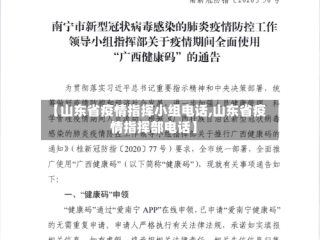 【山东省疫情指挥小组电话,山东省疫情指挥部电话】