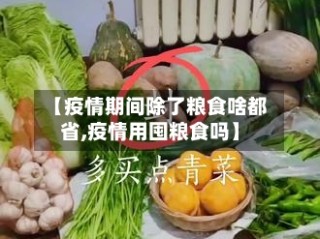 【疫情期间除了粮食啥都省,疫情用囤粮食吗】