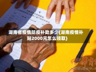 湖南省疫情防疫补助多少(湖南疫情补贴2000元怎么领取)