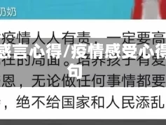 疫情感言心得/疫情感受心得短句