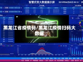 黑龙江省疫情码/黑龙江疫情扫码大数据
