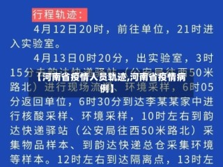 【河南省疫情人员轨迹,河南省疫情病例】