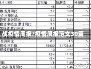 战疫情周报/疫情周报范文30篇