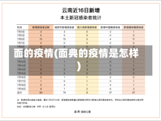 面的疫情(面典的疫情是怎样)