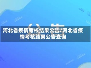 河北省疫情考核结果公告/河北省疫情考核结果公告查询