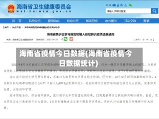 海南省疫情今日数据(海南省疫情今日数据统计)