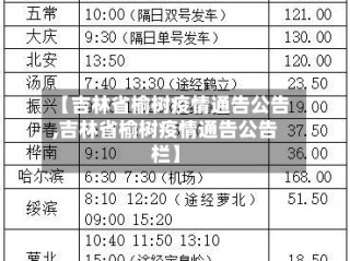【吉林省榆树疫情通告公告,吉林省榆树疫情通告公告栏】