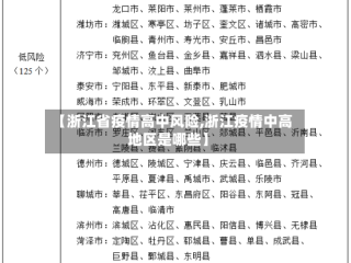 【浙江省疫情高中风险,浙江疫情中高地区是哪些】