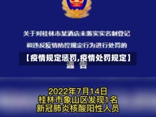 【疫情规定惩罚,疫情处罚规定】