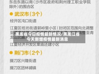 黑龙省今日疫情最新情况/黑龙江省今天新增疫情最新消息