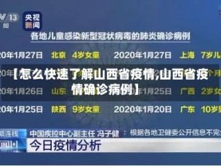 【怎么快速了解山西省疫情,山西省疫情确诊病例】