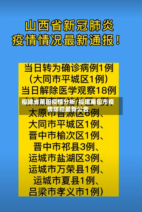 福建省莆田疫情分析/福建莆田市疫情防控最新公告-第1张图片