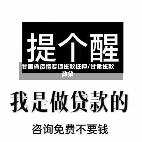 甘肃省疫情专项贷款抵押/甘肃贷款政策-第2张图片