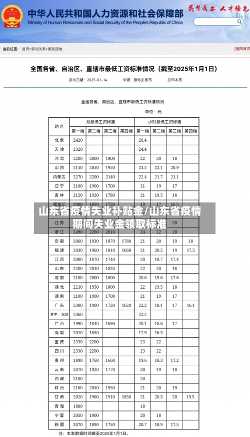 山东省疫情失业补贴金/山东省疫情期间失业金领取标准-第2张图片