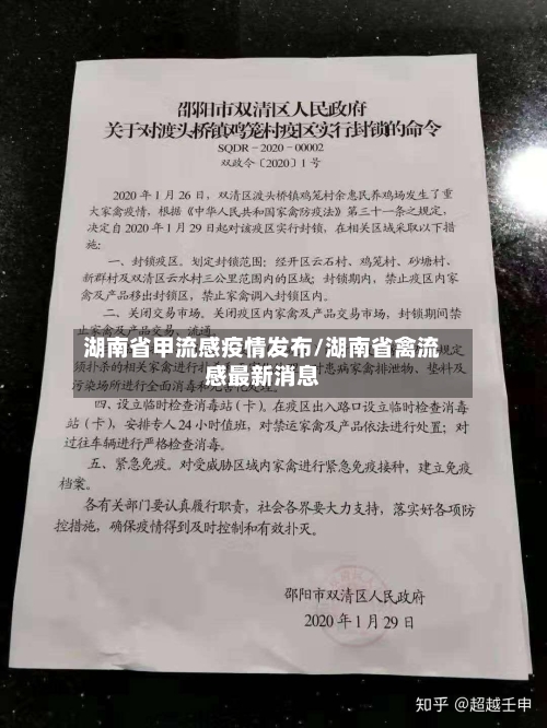 湖南省甲流感疫情发布/湖南省禽流感最新消息-第1张图片