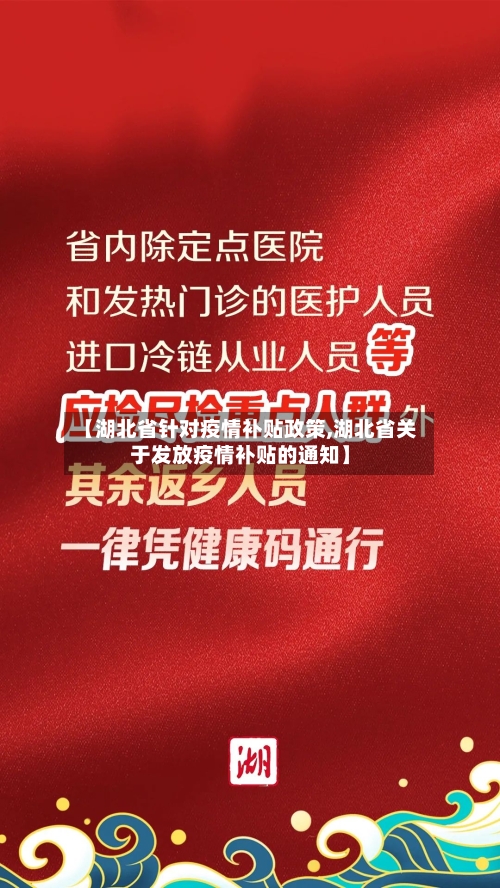 【湖北省针对疫情补贴政策,湖北省关于发放疫情补贴的通知】-第3张图片