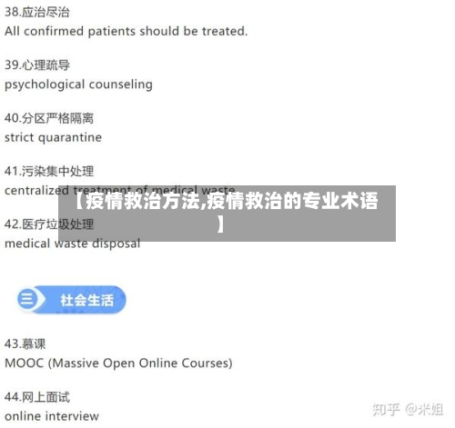 【疫情救治方法,疫情救治的专业术语】-第1张图片