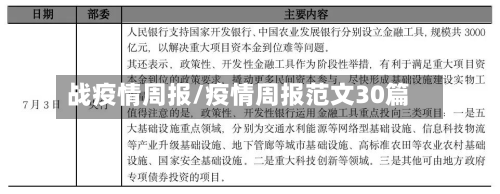 战疫情周报/疫情周报范文30篇-第2张图片