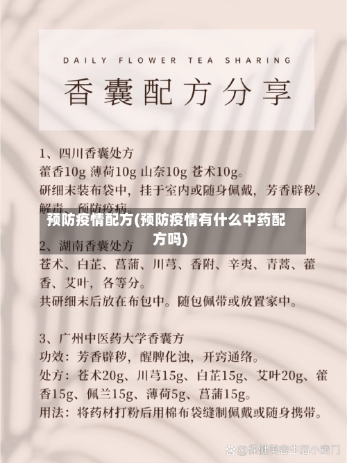 预防疫情配方(预防疫情有什么中药配方吗)-第2张图片