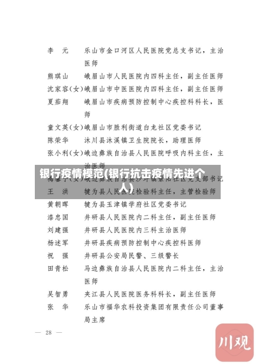 银行疫情模范(银行抗击疫情先进个人)-第2张图片
