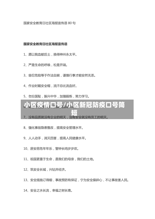 小区疫情口号/小区新冠防疫口号简短-第2张图片