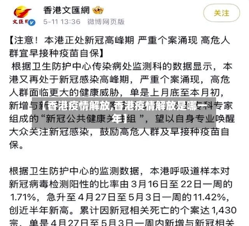 【香港疫情解放,香港疫情解放是哪一年】-第1张图片