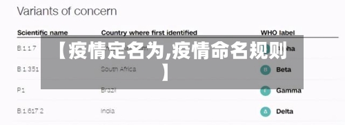 【疫情定名为,疫情命名规则】-第2张图片
