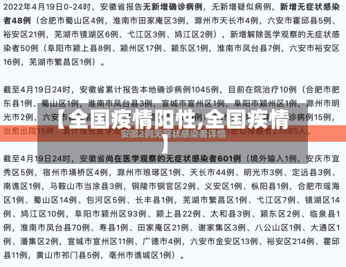 【全国疫情阳性,全国疾情】-第1张图片