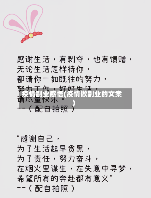 疫情副业感悟(疫情做副业的文案)-第1张图片